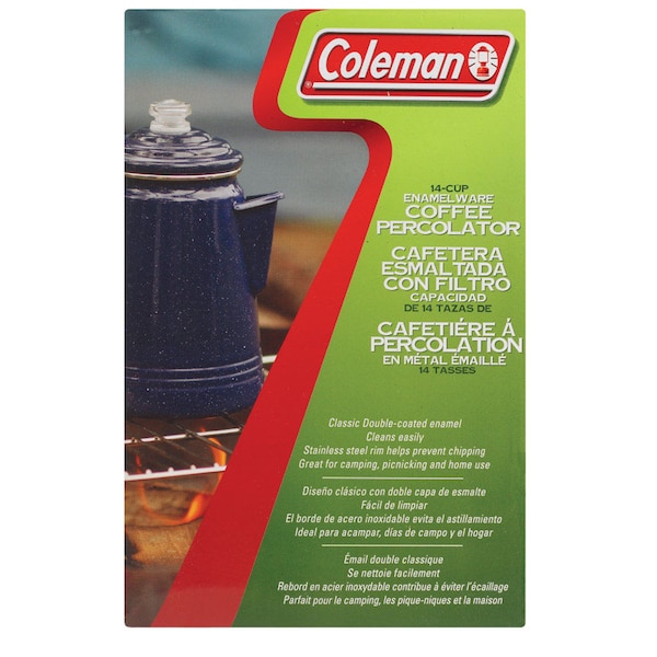 Coleman Silver Percolator 9.5 in. H X 6.4 in. W X 8.6 in. L 12 cups 1 pk